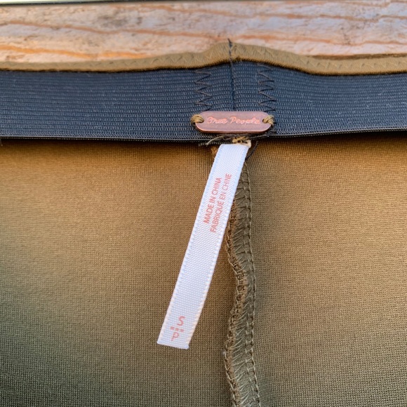 NWOT olive green Free People stirrup pants - Picture 2 of 3